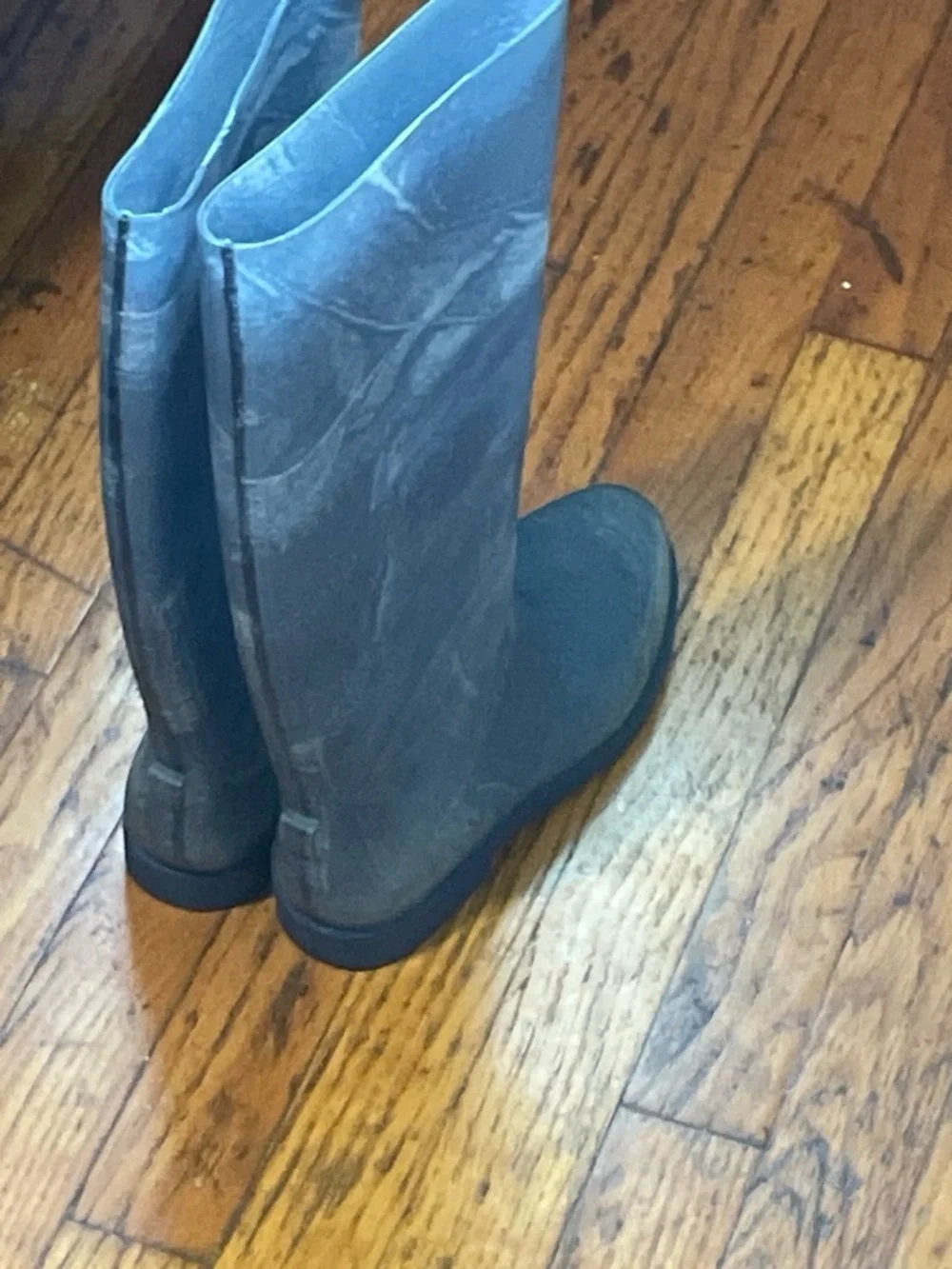 TOP Moda Gray Tall Rubber Rain Boots